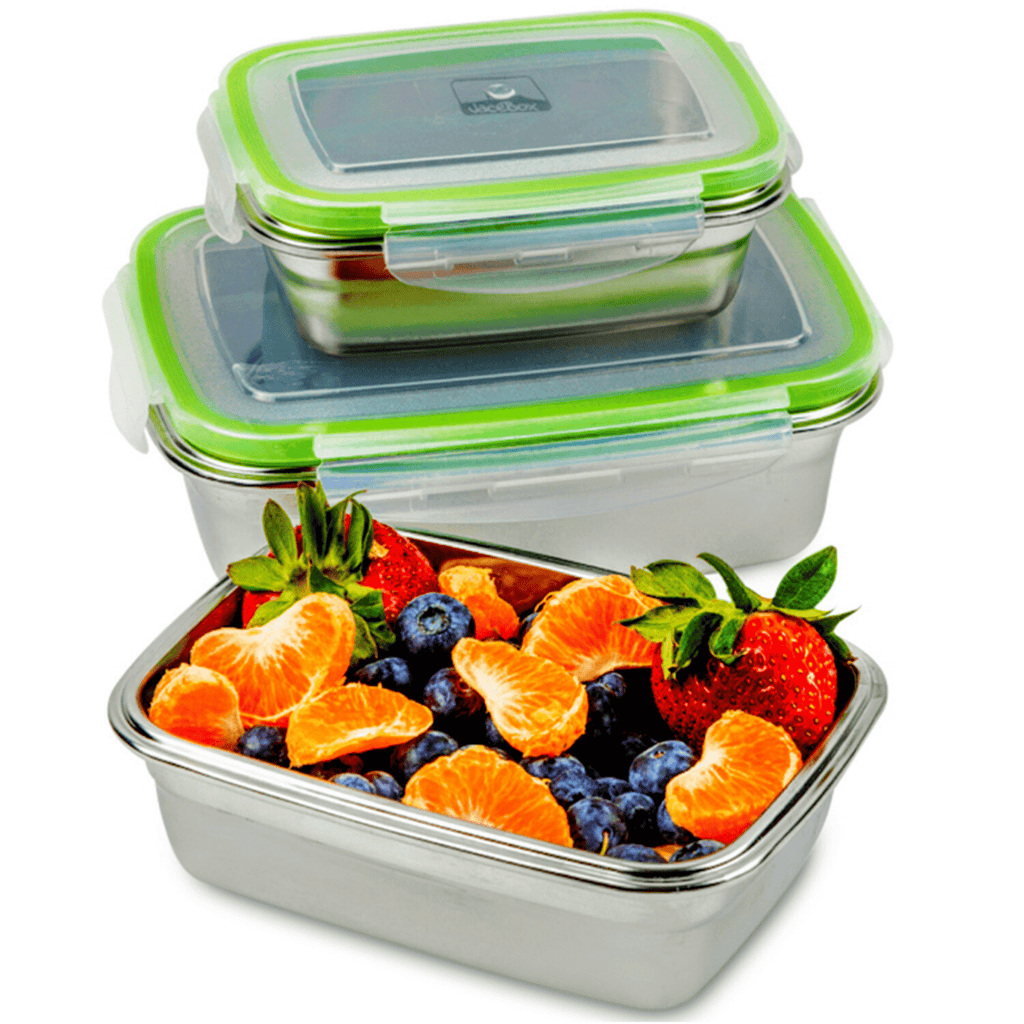 Stainless Steel Eco Lunch Box, Leak Proof, 3 Compartment, 35 Oz or